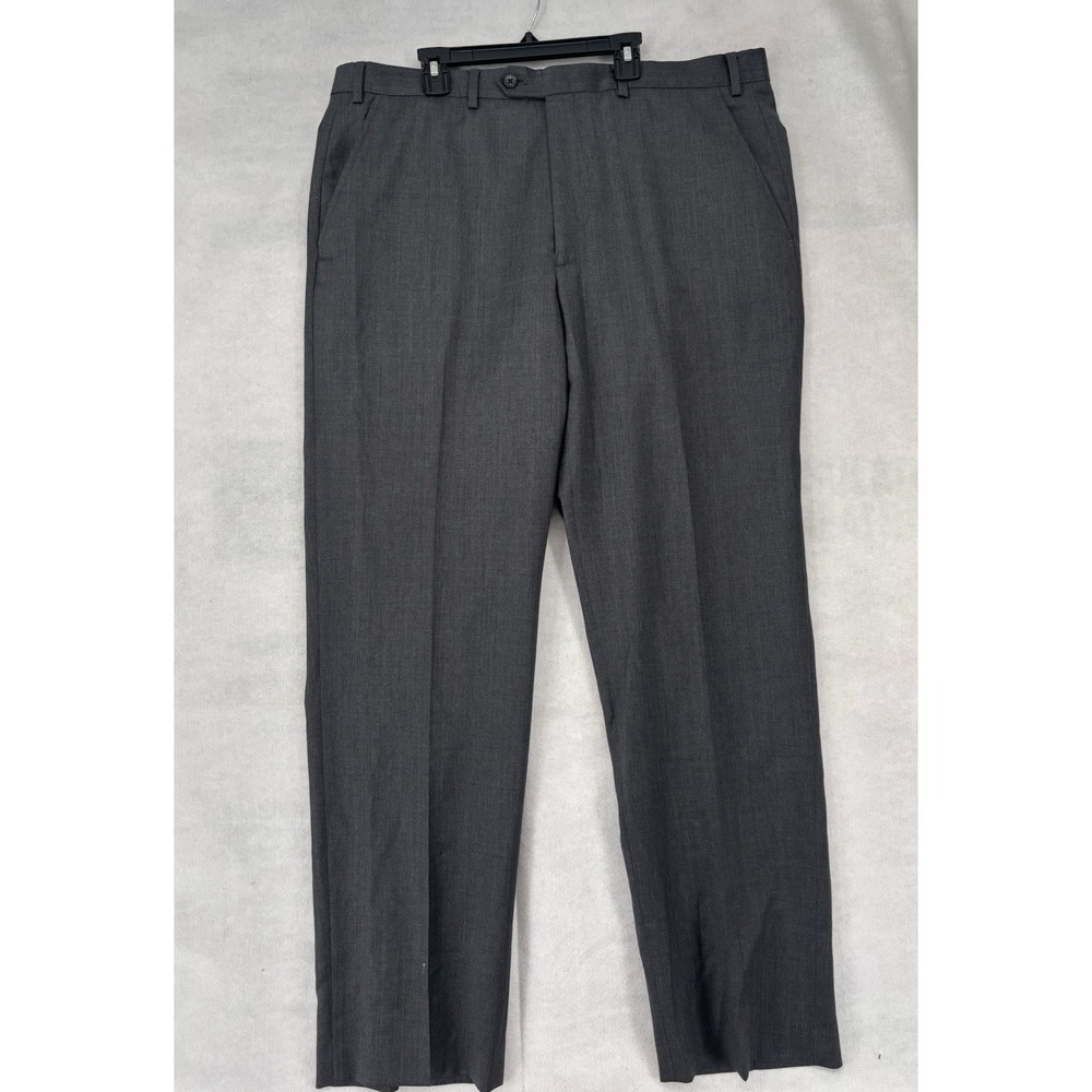 Alfani 100% Wool Charcoal Flat-Front Dress Trousers Men's 38x31 Office Classic